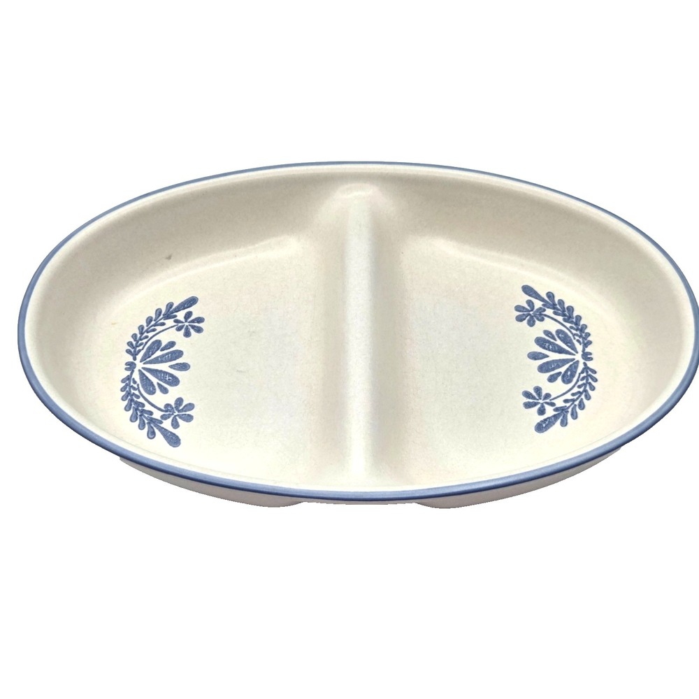 Pfaltzgraff Yorktowne 12¾" Oval Divided Vegetable Serving Bowl Dish VINTAGE